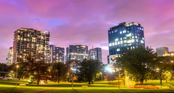 Box Hill Gardens at night