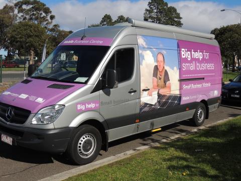 Small Business Bus outside